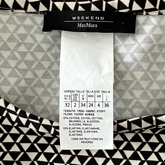 Vintage Womens MaxaMara Geometric Brown White Mid Mod Shift Mini Dress Sz S - Picture 2 of 8